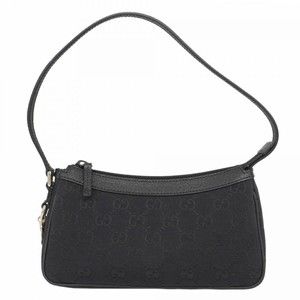 Gucci GG Canvas Pouch 154432 Black Champagne Women's
